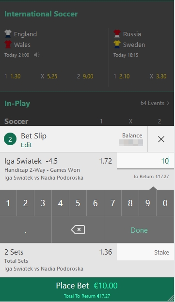 Un cupón en Bet365